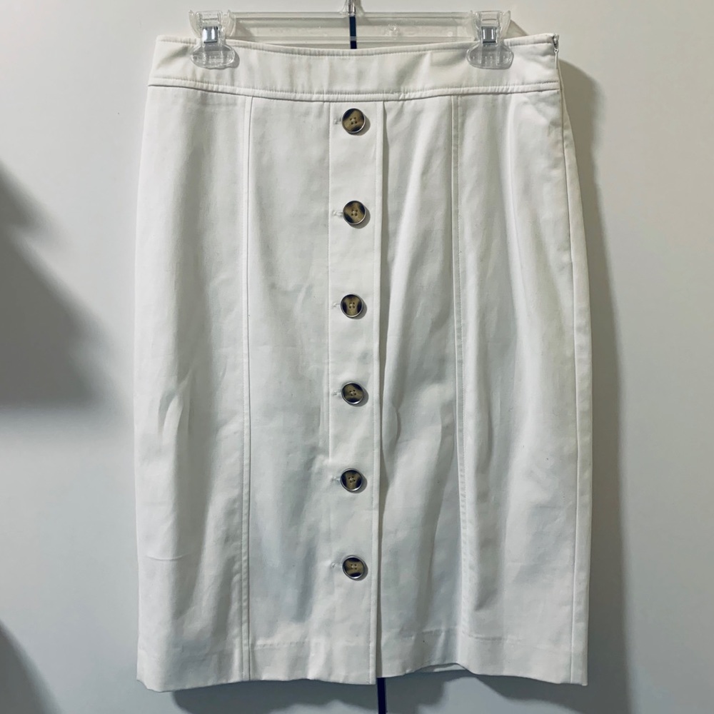 White button down pencil skirt